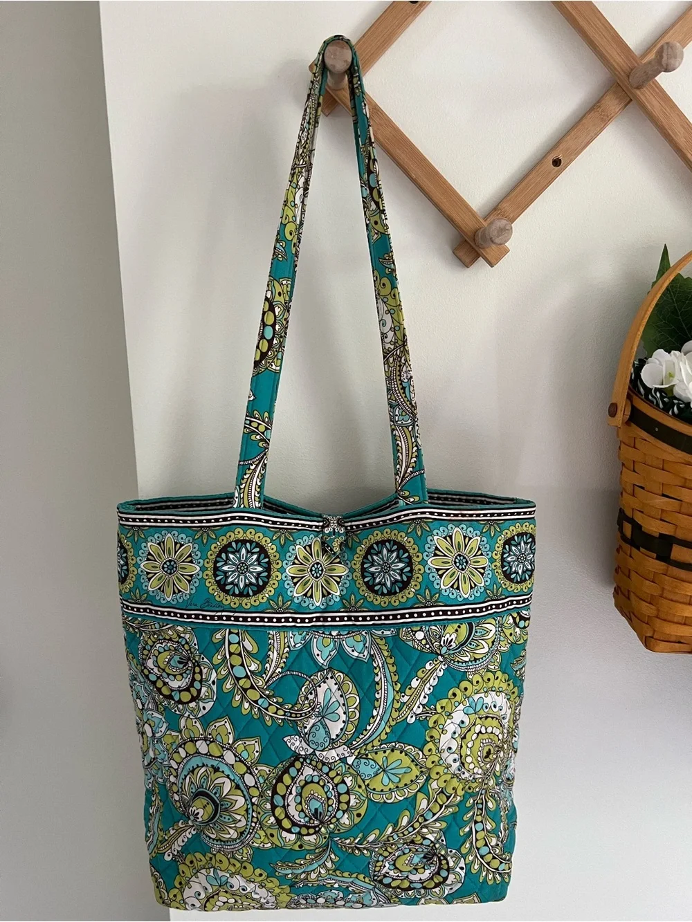 Vera Bradley Peacock Tote Bag & Wallet Set (retired)